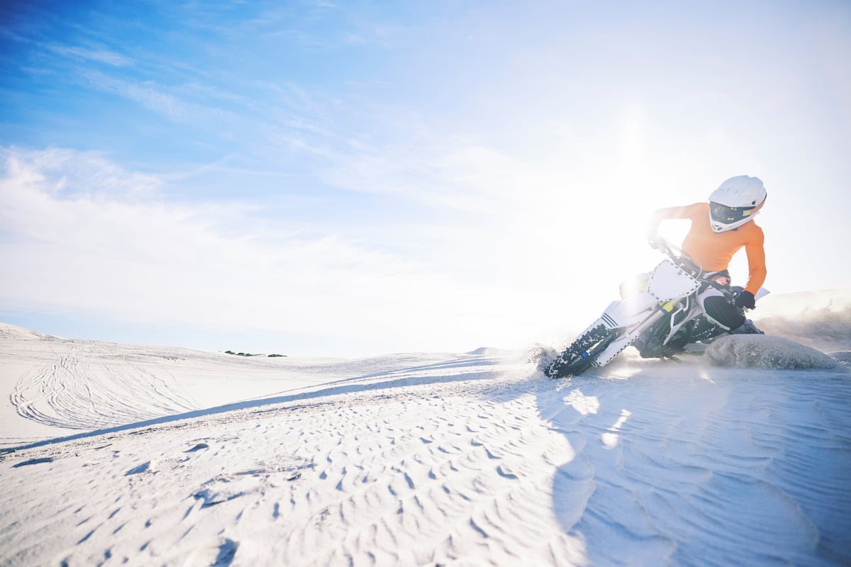 Off-road rider in desert