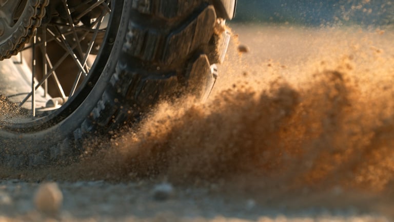 Desert racing action